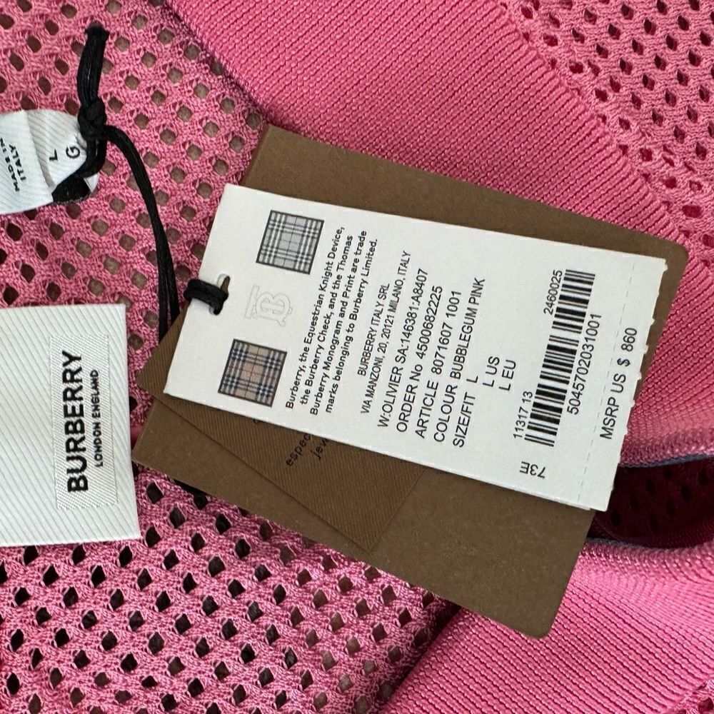 Burberry Pink Mesh Shorts Size Large - Picture 7 of 9